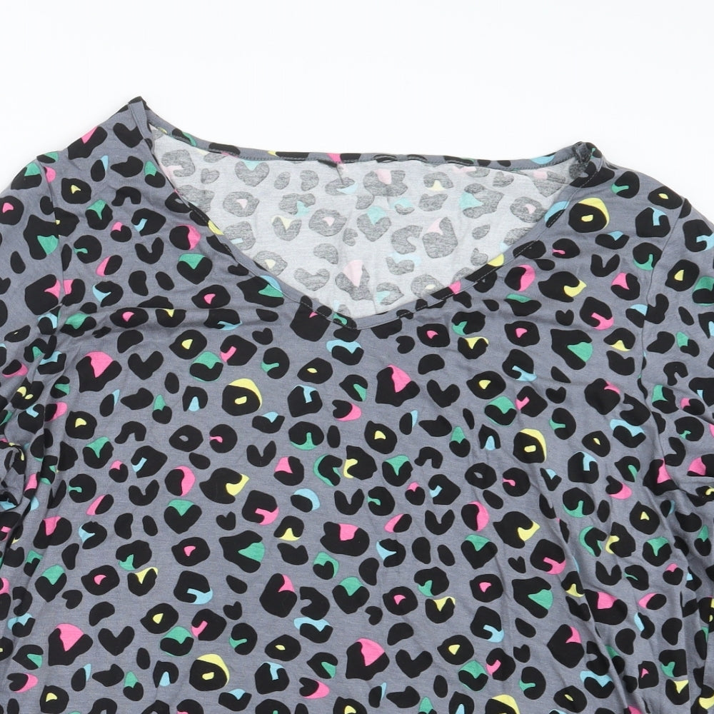 Evans Womens Grey Animal Print  Basic T-Shirt Size 18