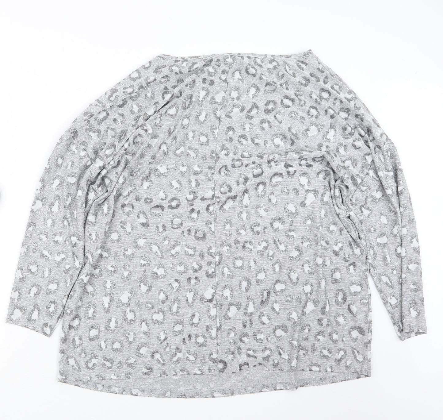 Evans Womens Grey Animal Print  Basic T-Shirt Size 18