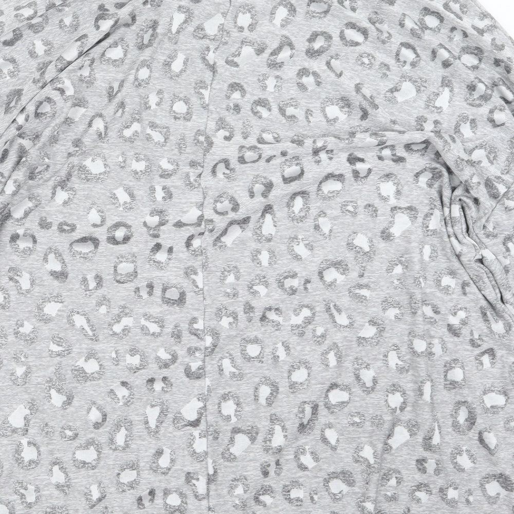 Evans Womens Grey Animal Print  Basic T-Shirt Size 18