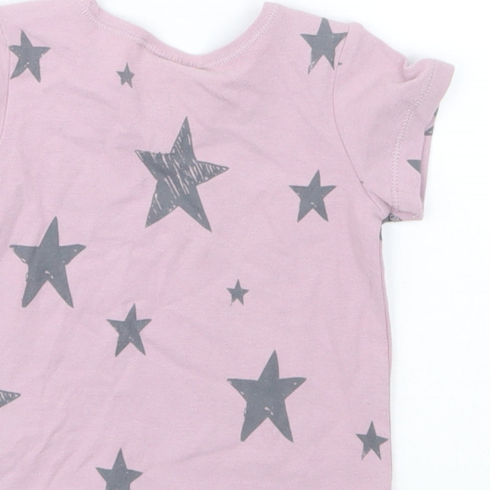 NEXT Girls Purple Geometric  Basic T-Shirt Size 3-6 Months