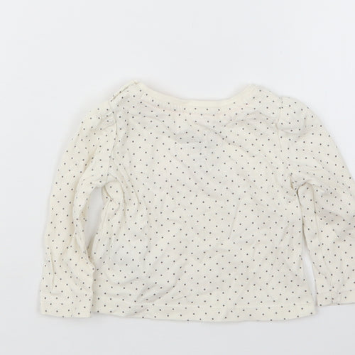 Mothercare Girls Black Polka Dot  Basic T-Shirt Size 3-6 Months