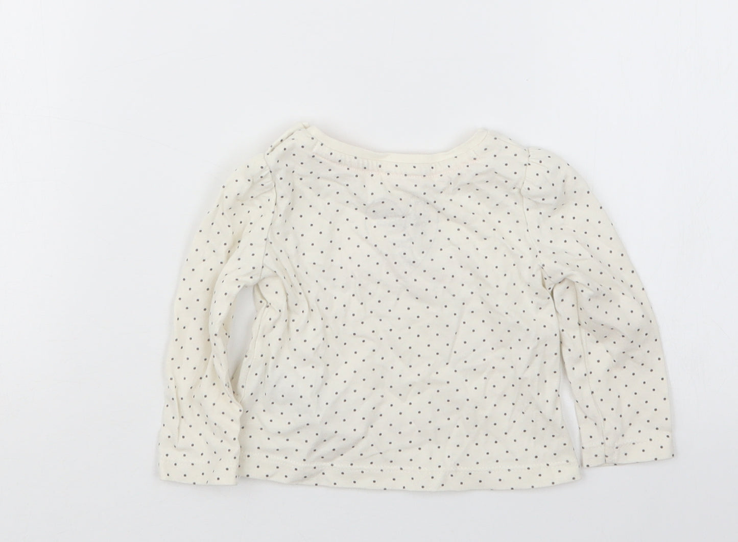 Mothercare Girls Black Polka Dot  Basic T-Shirt Size 3-6 Months
