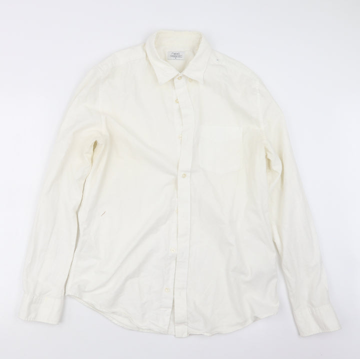 NEXT Mens Ivory Button-Up Size M