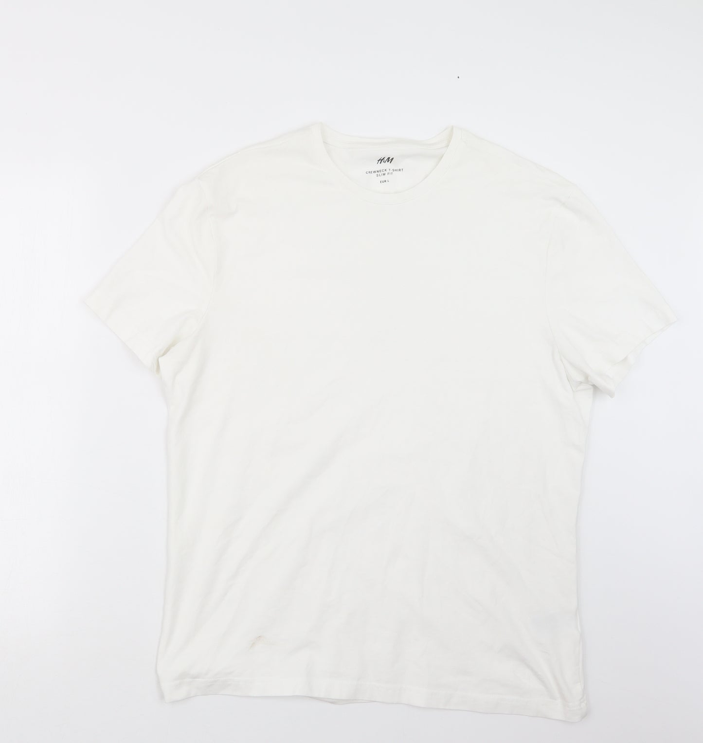H&M Mens White    T-Shirt Size L