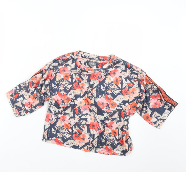 Studio Girls Blue Geometric Basic T-Shirt Size 12-13 Years
