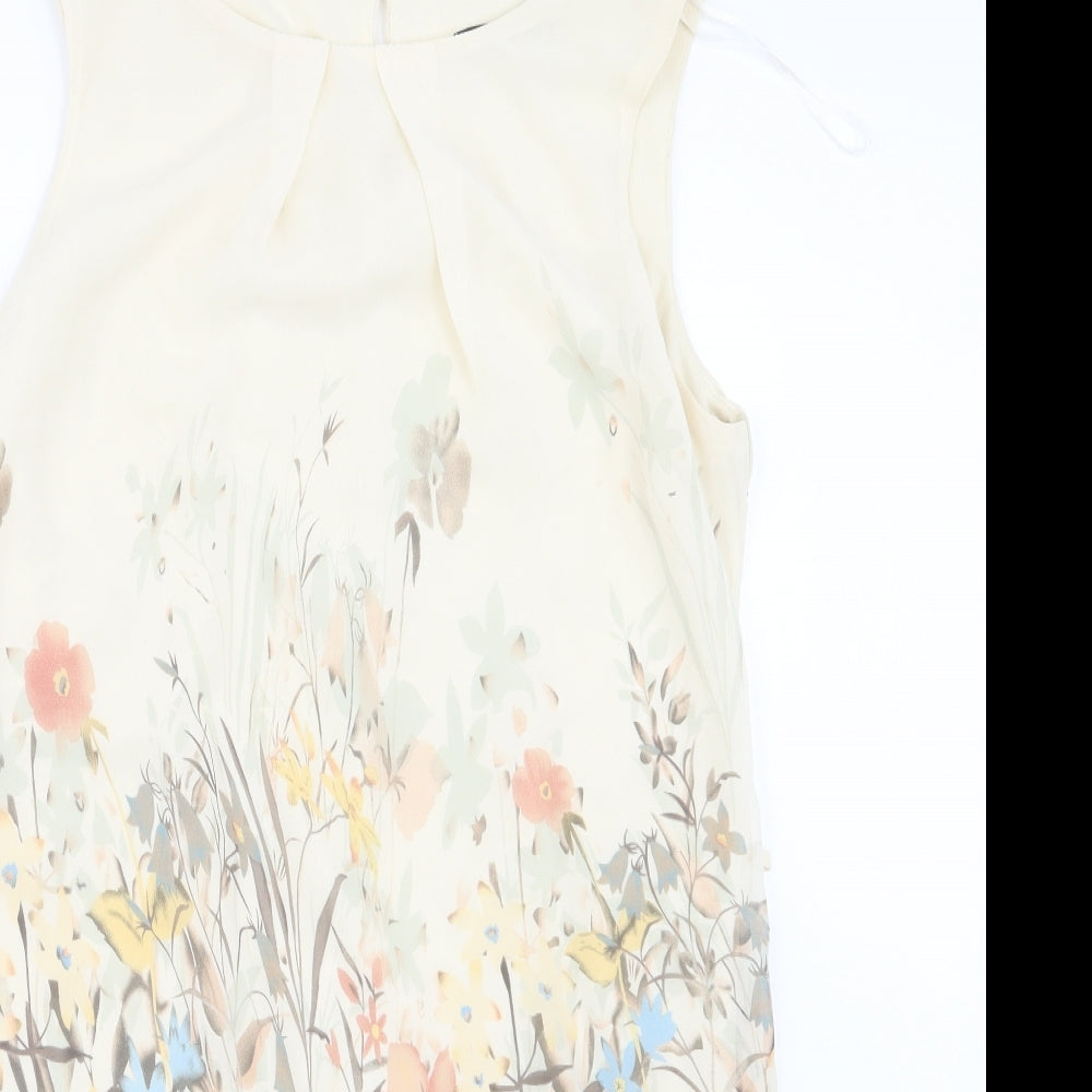 Atmosphere Womens Ivory Floral  T-Shirt Dress  Size 10