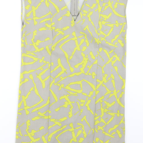 Warehouse Womens Grey Geometric  T-Shirt Dress  Size 8