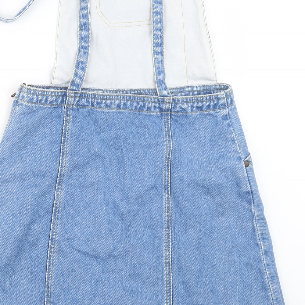 Miss Selfridge Womens Blue  Denim Pinafore/Dungaree Dress  Size 10