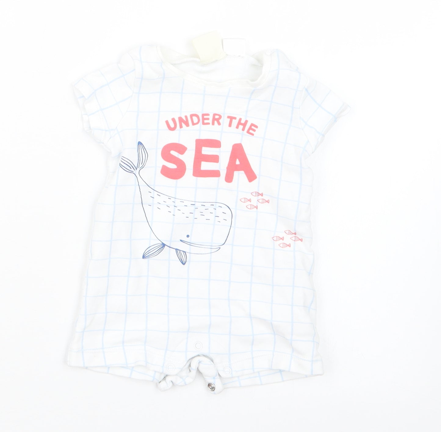 Zara Boys White Check  Coverall Outfit/Set Size 0-3 Months