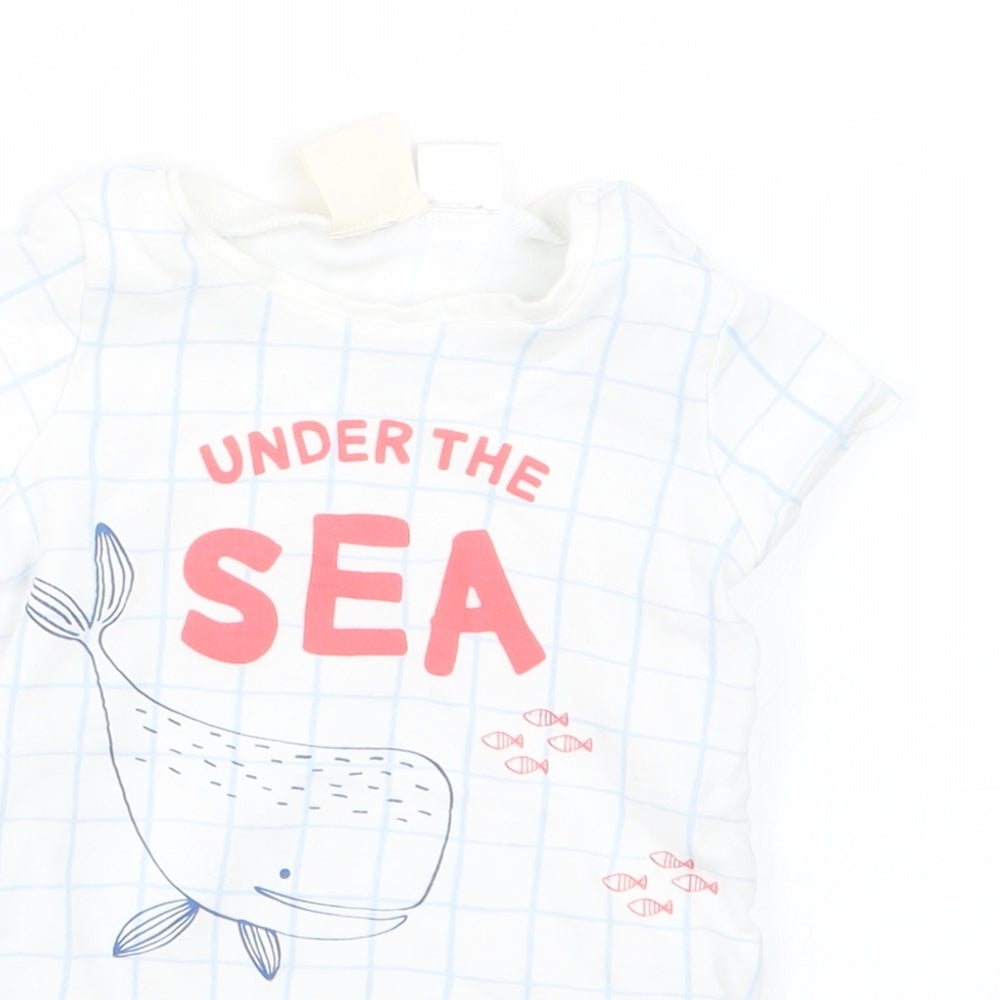 Zara Boys White Check  Coverall Outfit/Set Size 0-3 Months