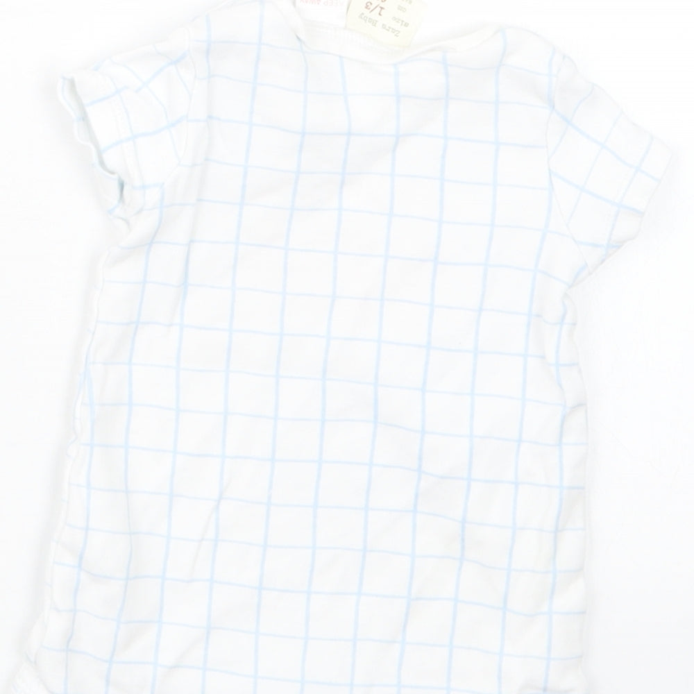 Zara Boys White Check  Coverall Outfit/Set Size 0-3 Months