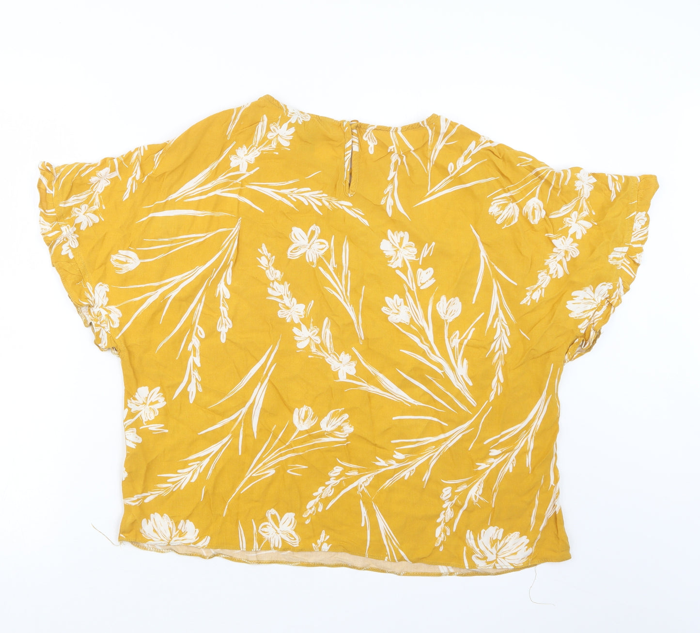 New Look Womens Yellow Geometric  Basic T-Shirt Size 12