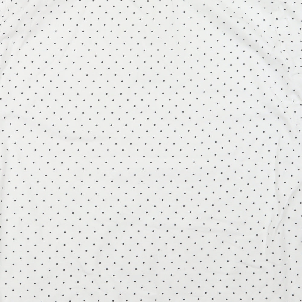Cotton Traders Womens White Polka Dot  Basic T-Shirt Size 24