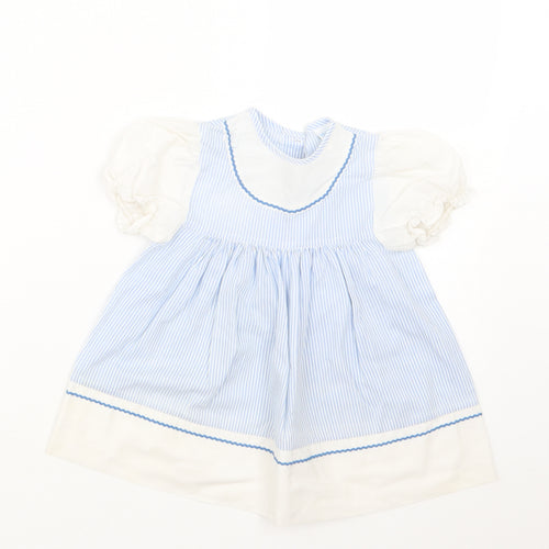Debenhams Girls Blue Striped  T-Shirt Dress  Size 18 Months