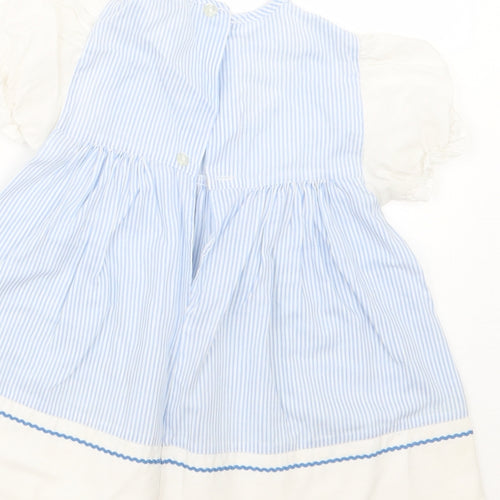 Debenhams Girls Blue Striped  T-Shirt Dress  Size 18 Months