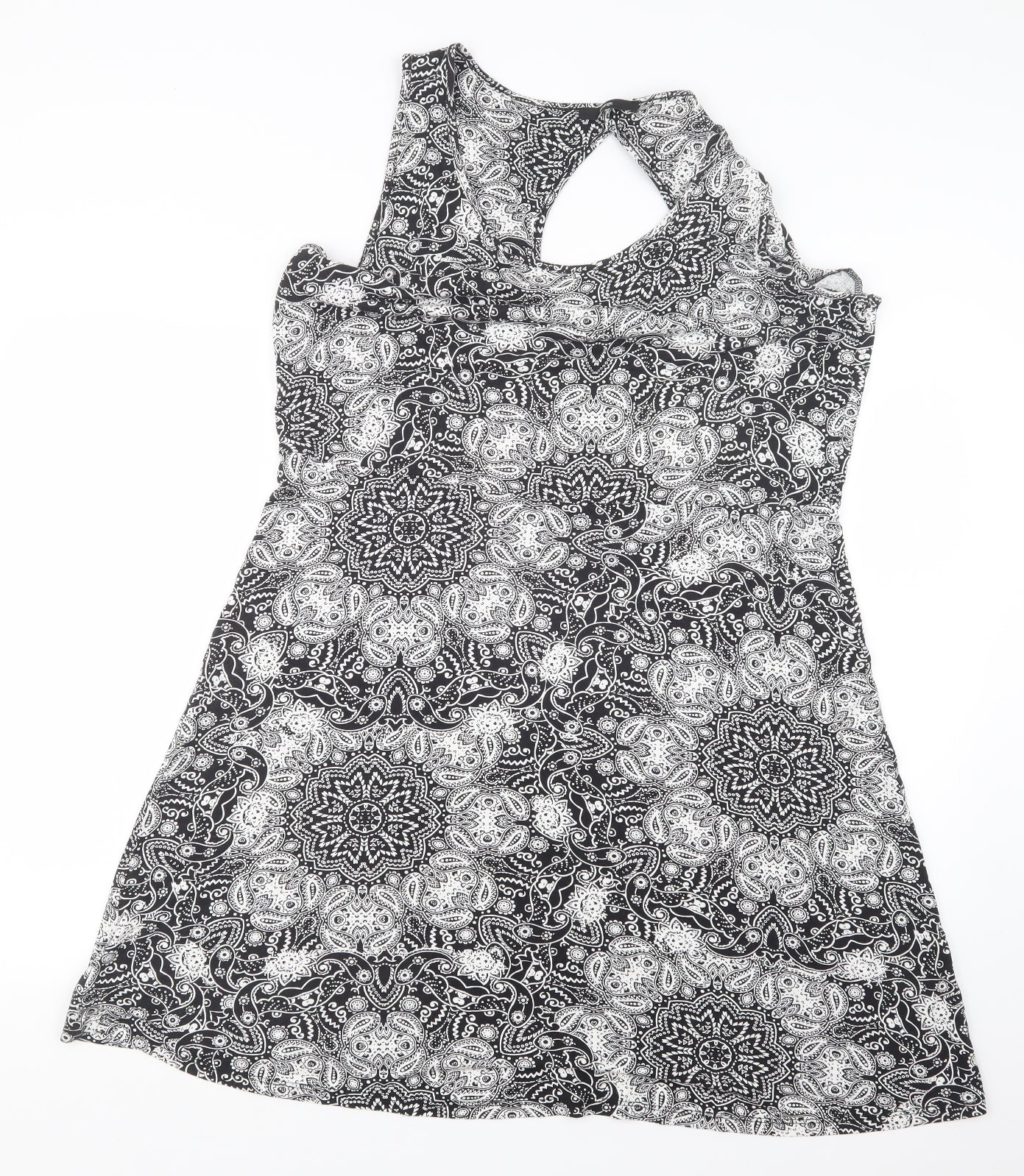 George Womens Black Paisley  T-Shirt Dress  Size 18