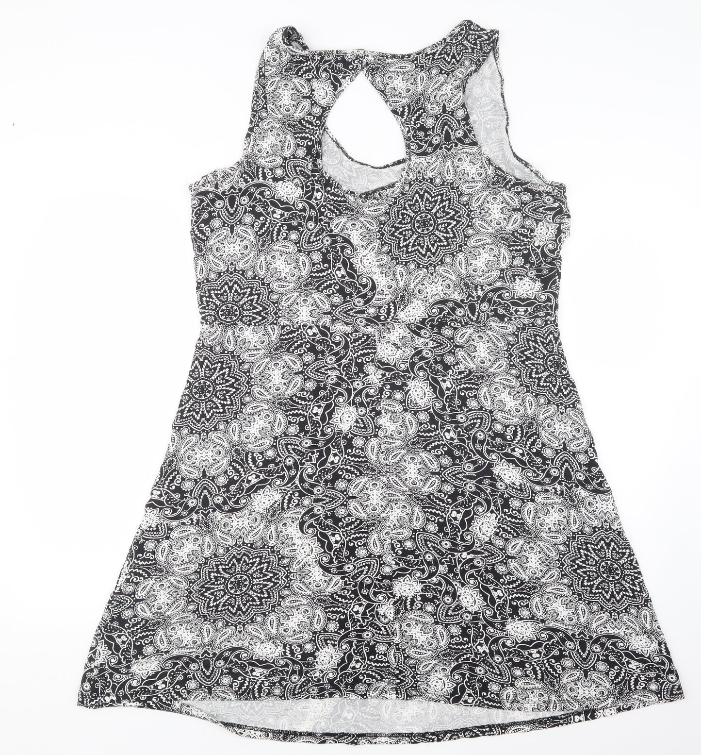 George Womens Black Paisley  T-Shirt Dress  Size 18