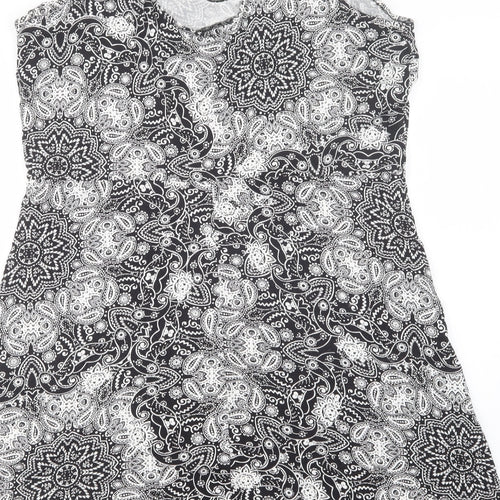 George Womens Black Paisley  T-Shirt Dress  Size 18