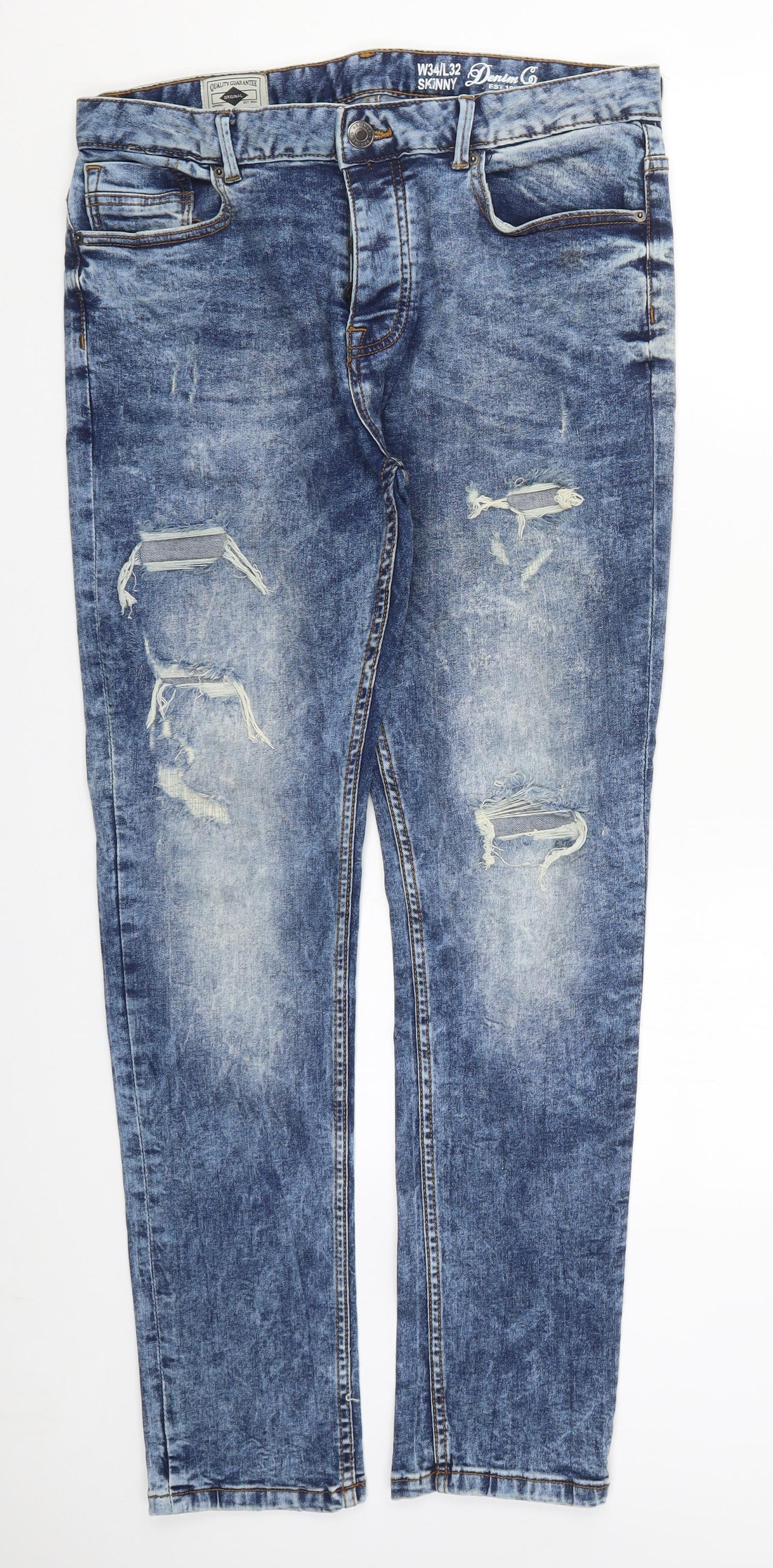 Denim Co Mens Blue  Denim Skinny Jeans Size 34 L30 in
