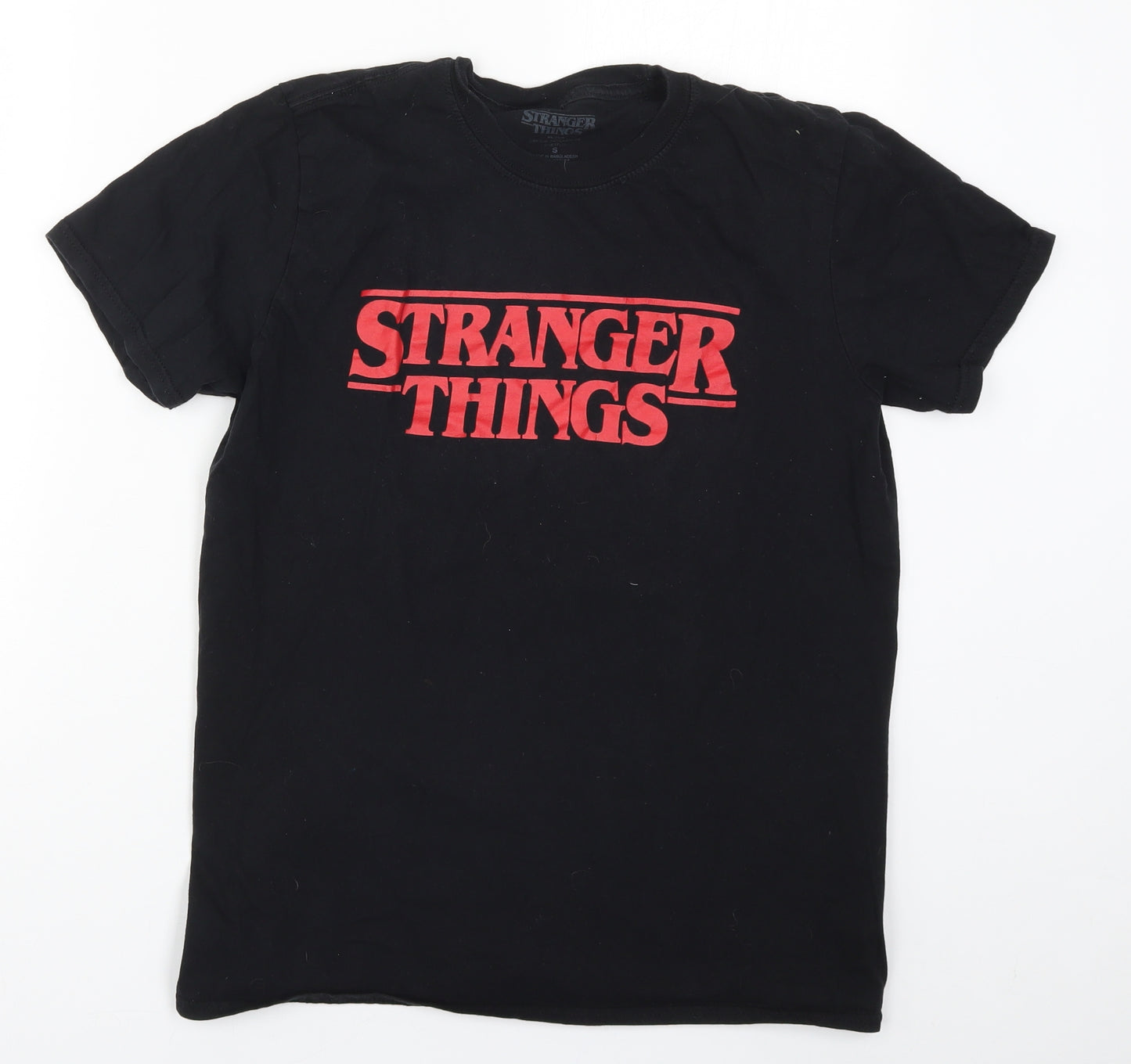 Preworn Mens Black    T-Shirt Size S  - Stranger Things