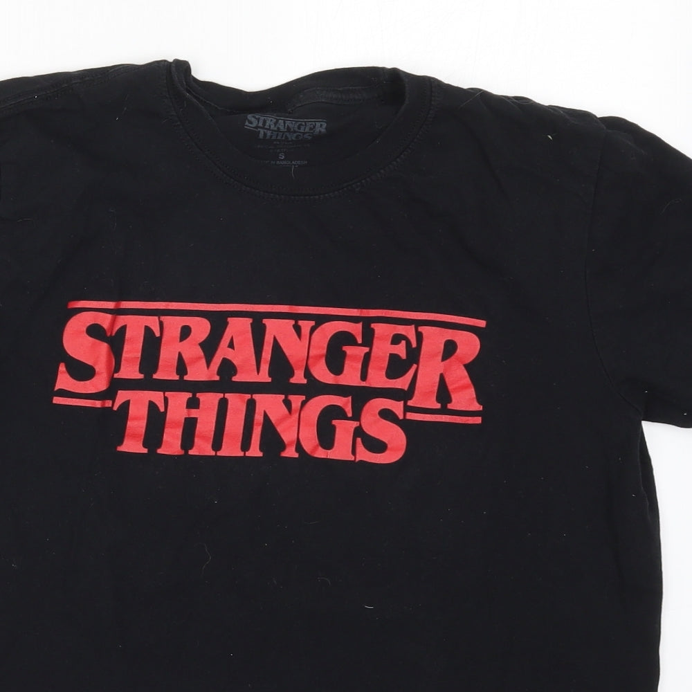 Preworn Mens Black    T-Shirt Size S  - Stranger Things