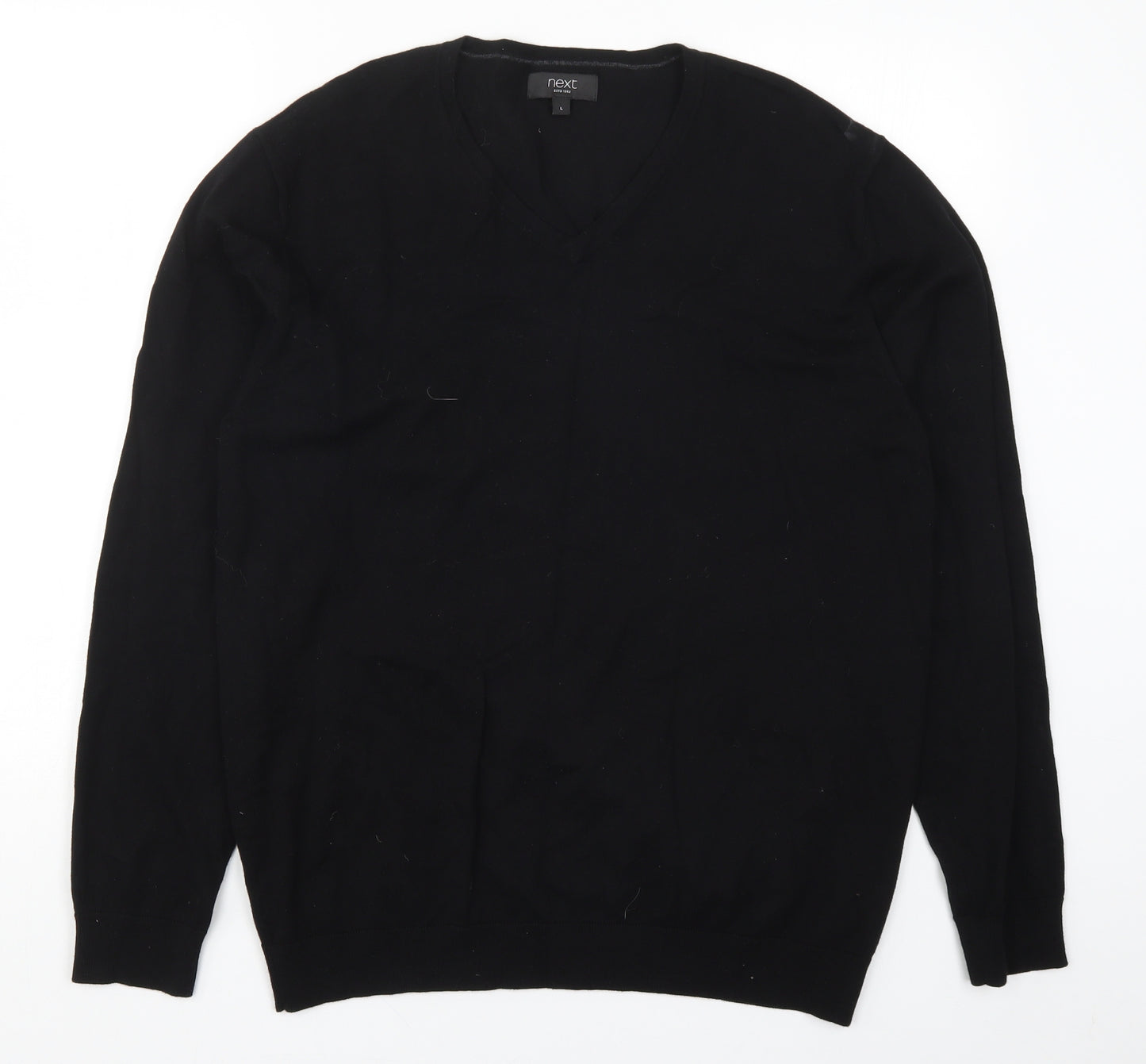 NEXT Mens Black  Knit Pullover Jumper Size L