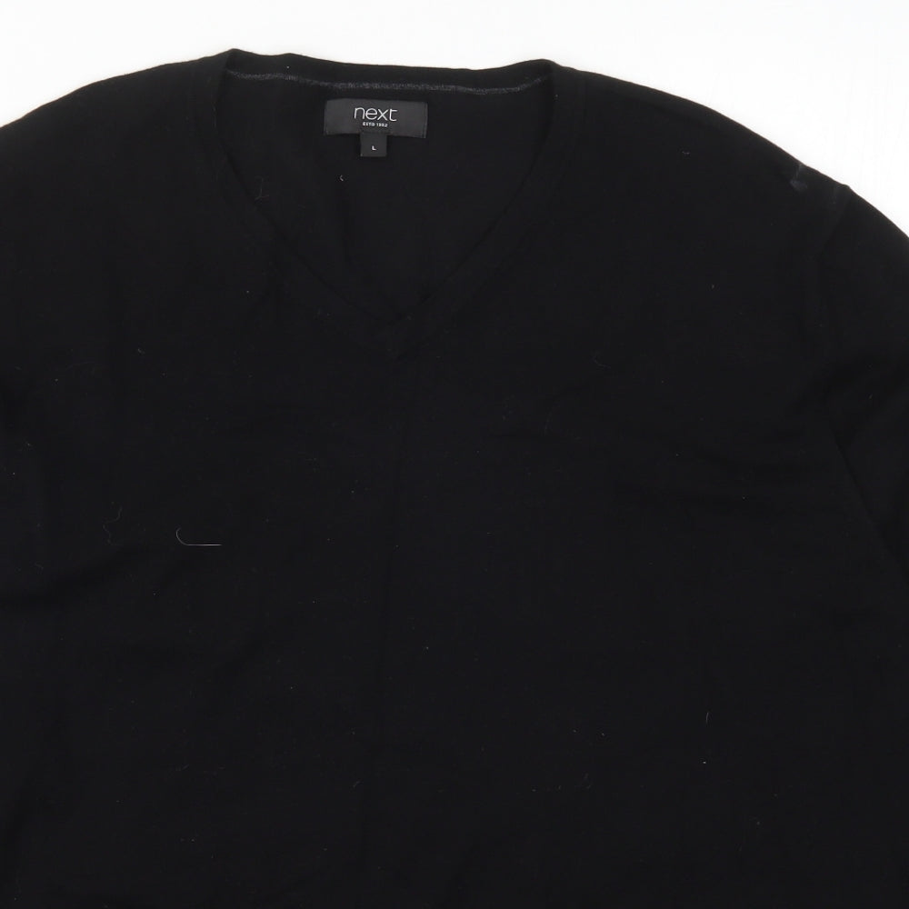 NEXT Mens Black  Knit Pullover Jumper Size L
