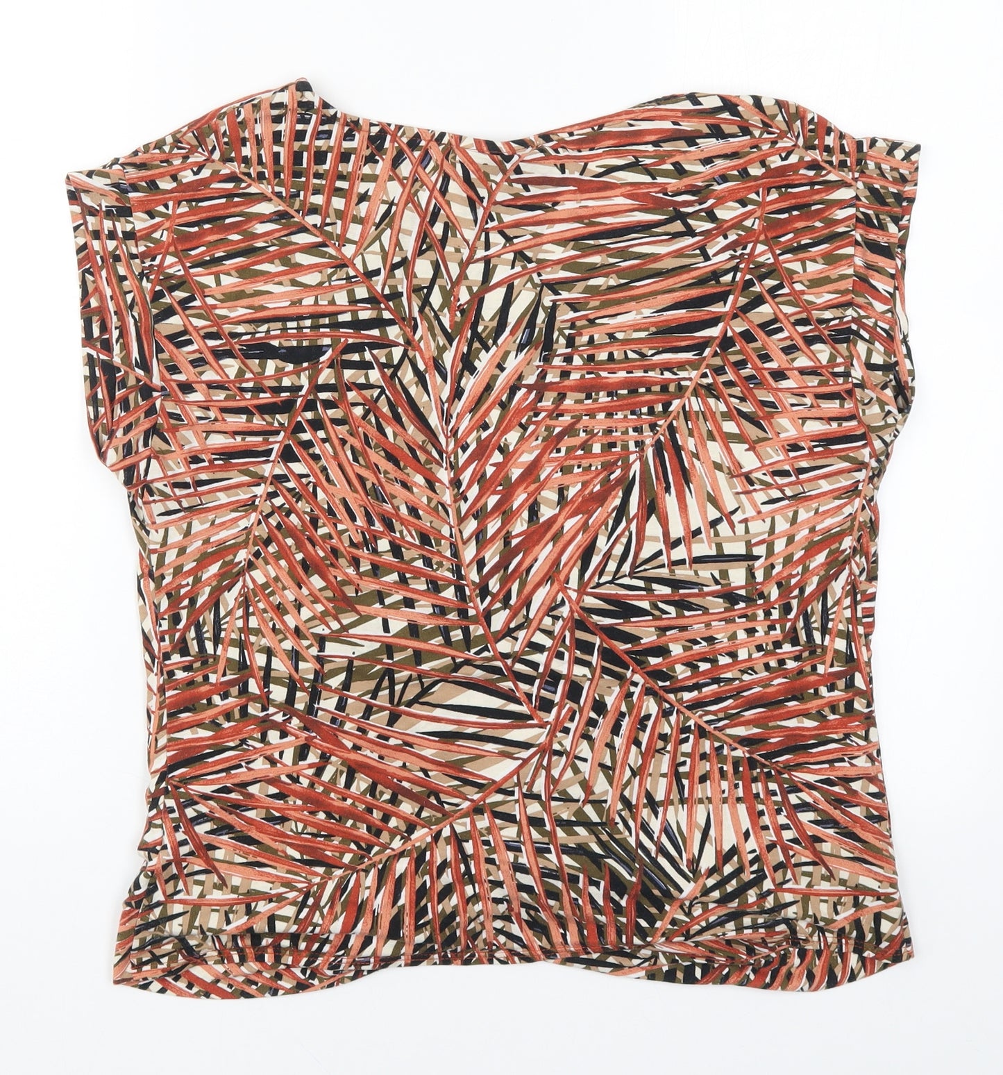 Wallis Womens Red   Basic T-Shirt Size 14  - Leaf Print