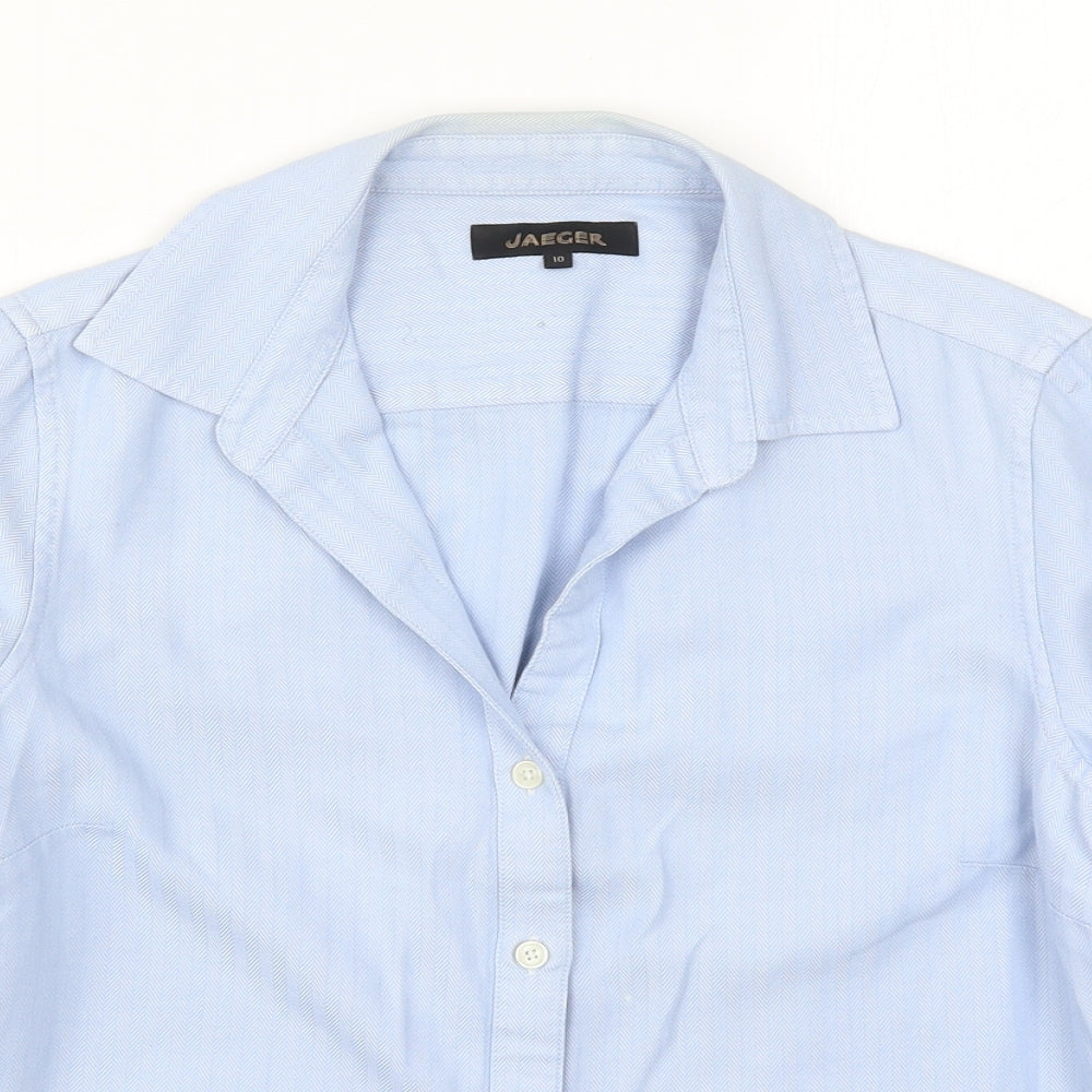 Jaeger Womens Blue   Basic Button-Up Size 10