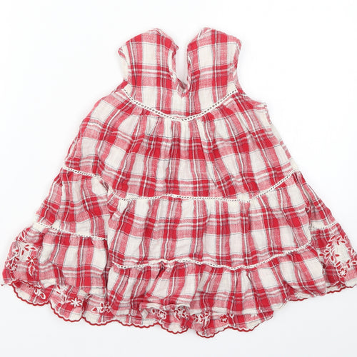 NEXT Girls Red Check  Trapeze & Swing  Size 3 Years  - Flowers