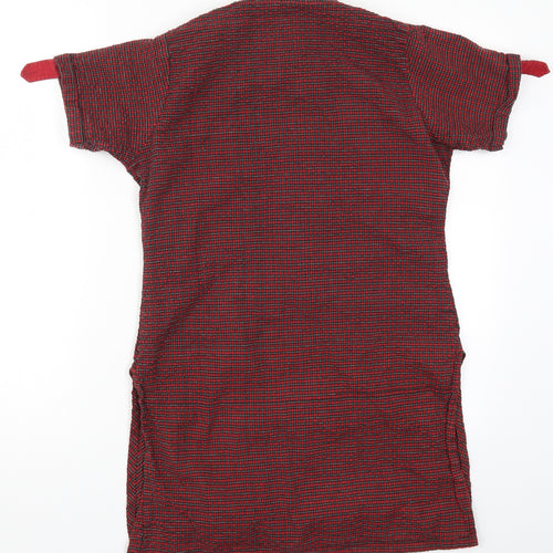 Preworn Womens Red Check  Basic T-Shirt Size 12