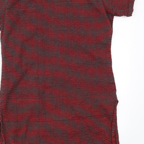 Preworn Womens Red Check  Basic T-Shirt Size 12