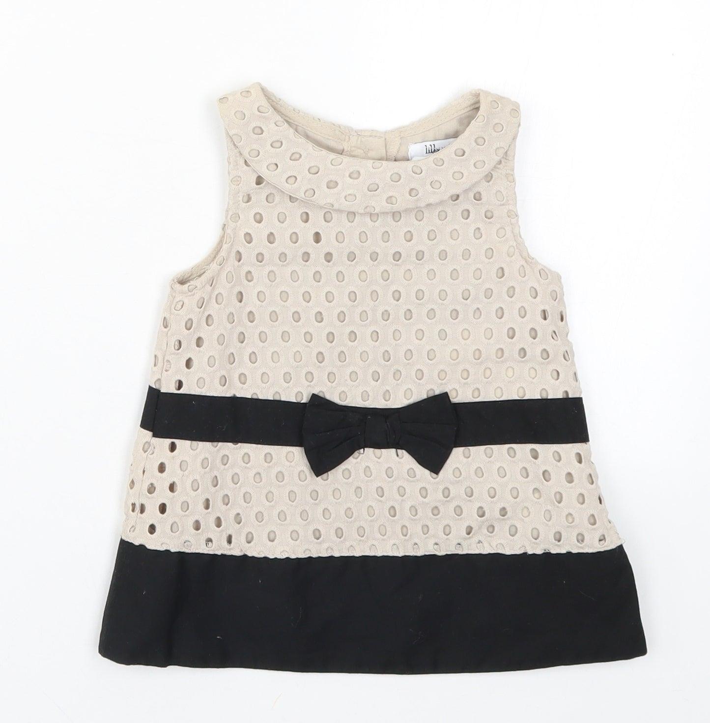 Lily Wicket Girls Beige Striped  Basic Tank Size 12-18 Months