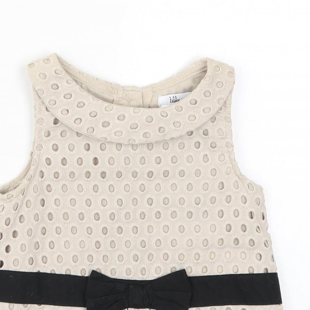 Lily Wicket Girls Beige Striped  Basic Tank Size 12-18 Months