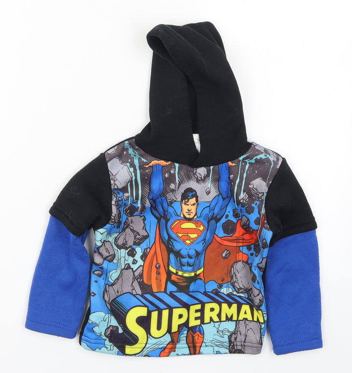 Preworn Boys Multicoloured Pullover Hoodie Size 3 Years - Superman