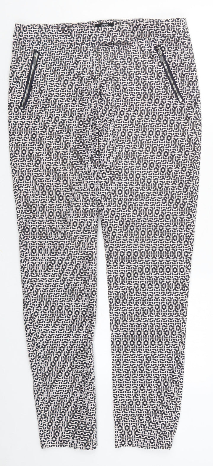 F&F Womens Pink Geometric Trousers Size 10 L27 in