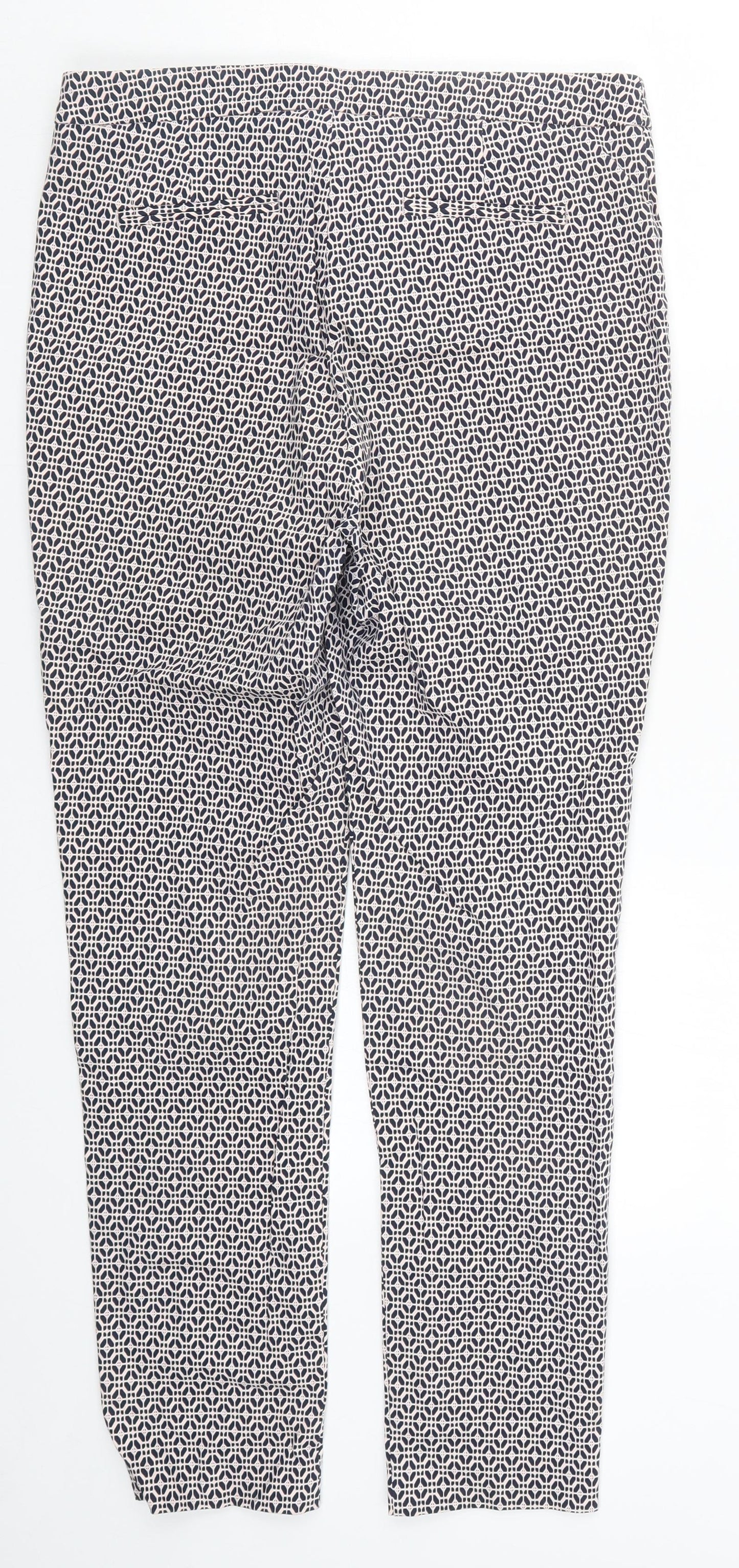 F&F Womens Pink Geometric  Trousers  Size 10 L27 in