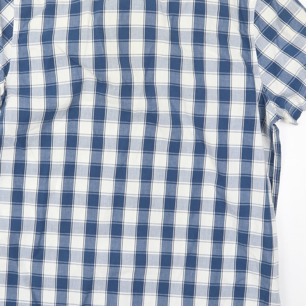 Cedar Wood State Mens Blue Check   Button-Up Size L
