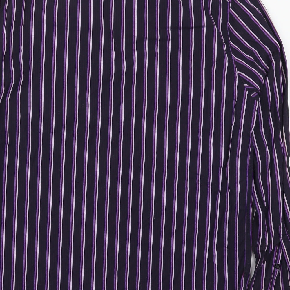 NEXT Mens Purple Striped   Button-Up Size L