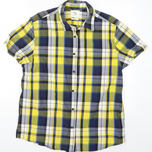 Cedar Wood State Mens Yellow Check   Button-Up Size L