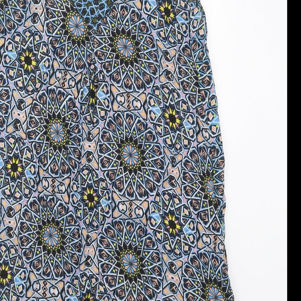 Warehouse Womens Blue Geometric  Tank Dress  Size 8