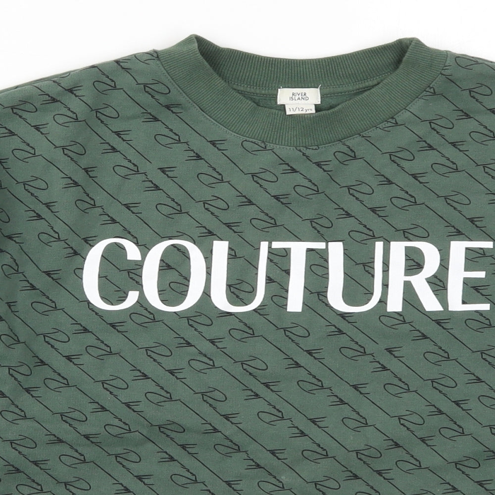 River isand Girls Green   Pullover Sweatshirt Size 11-12 Years  - Couture