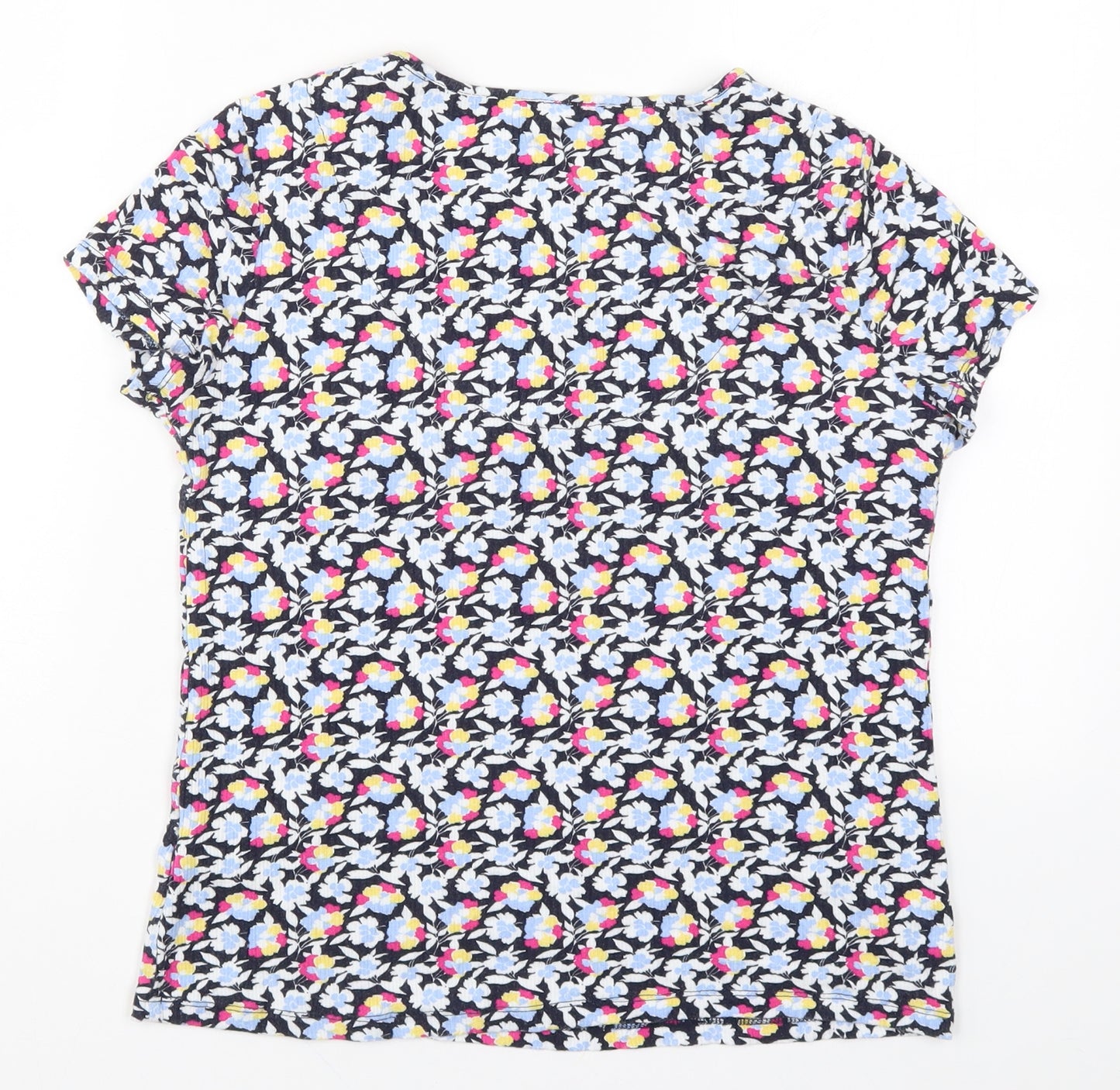 Marks and Spencer Womens Multicoloured Floral  Basic T-Shirt Size 14