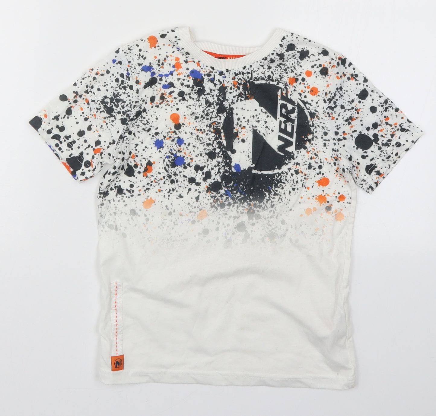 F&F Boys White   Basic T-Shirt Size 6-7 Years  - Nerf