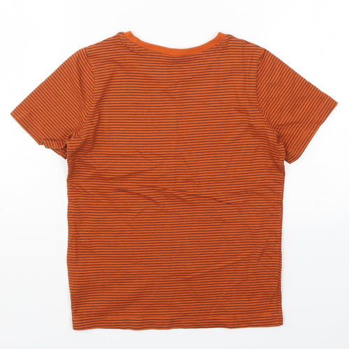 TU Boys Orange Striped  Basic T-Shirt Size 7 Years
