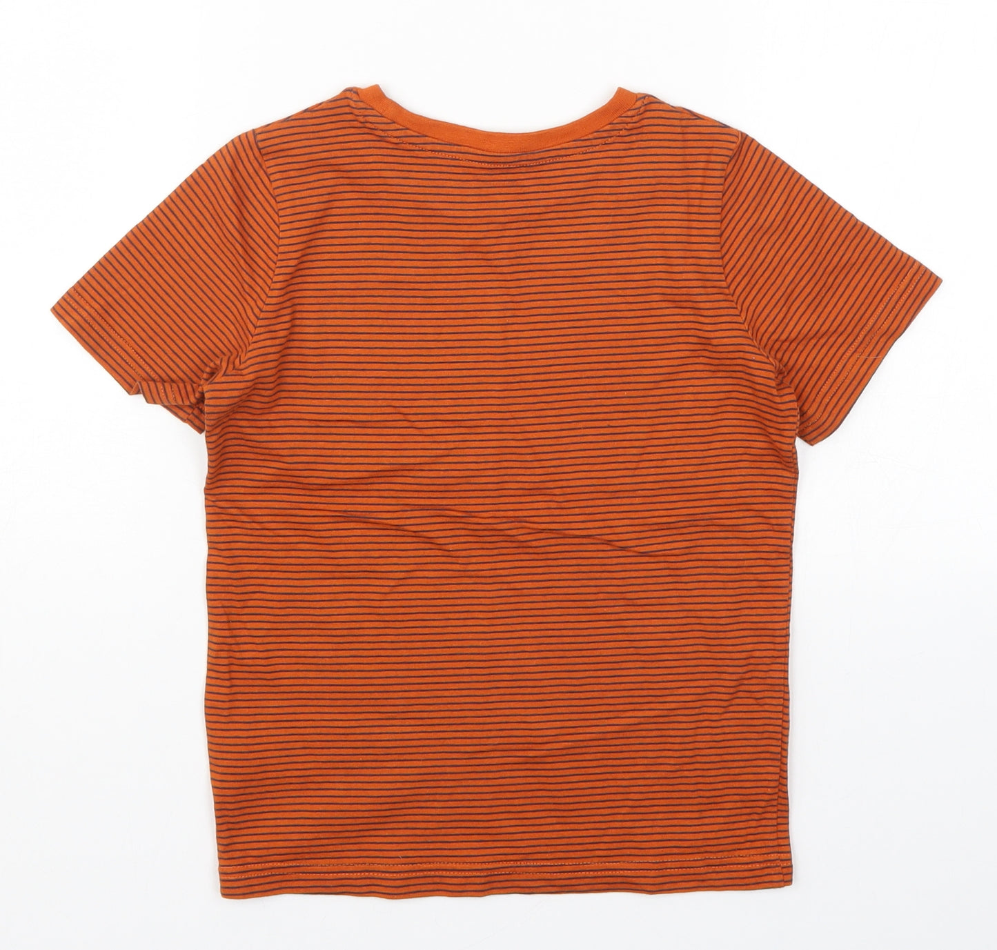 TU Boys Orange Striped  Basic T-Shirt Size 7 Years