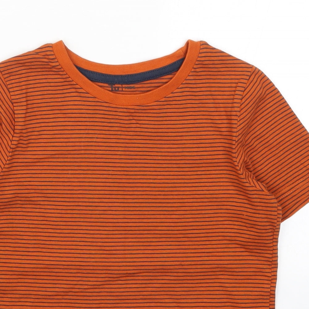 TU Boys Orange Striped  Basic T-Shirt Size 7 Years