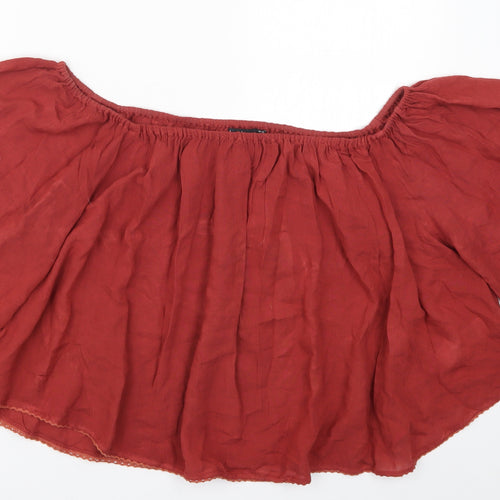 Boohoo Womens Red   Basic Blouse Size 12
