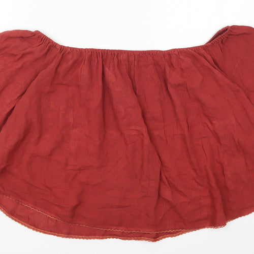 Boohoo Womens Red   Basic Blouse Size 12