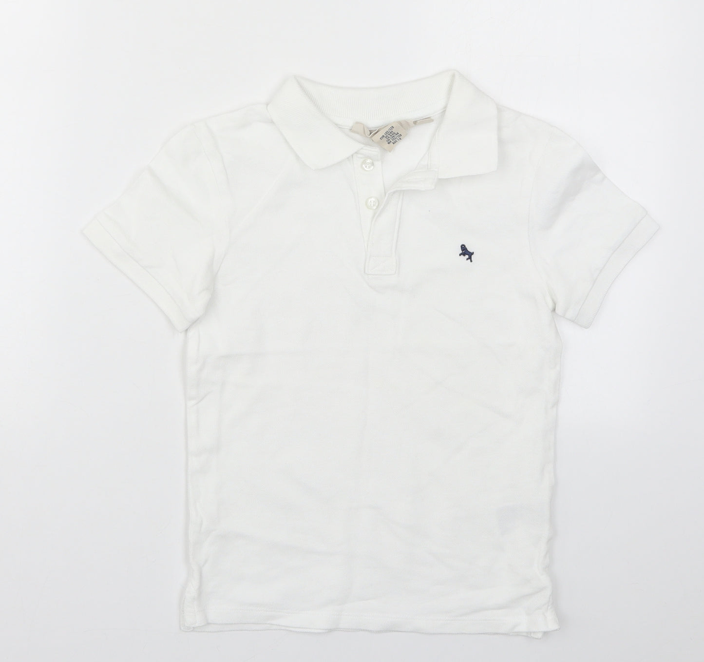 H&M Boys White   Basic Polo Size 7-8 Years